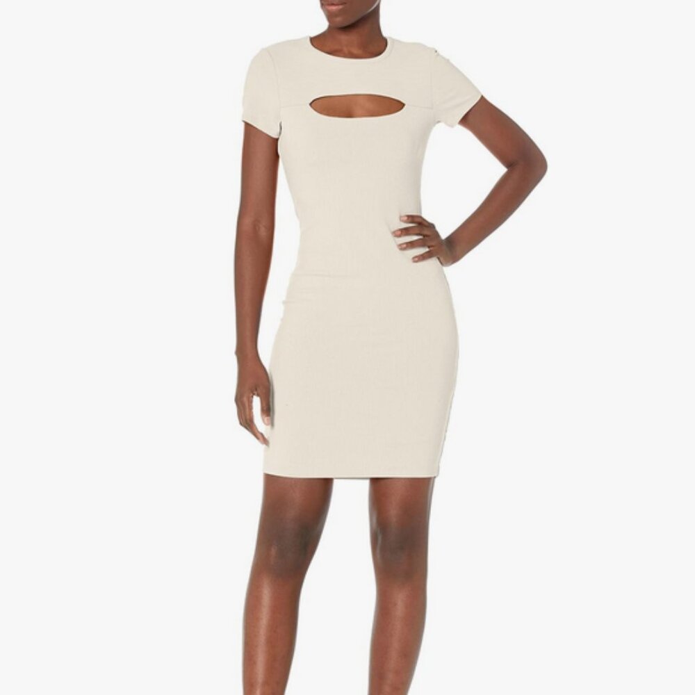GUESS Cream Cutout Bodycon Dress – Women's Size Large